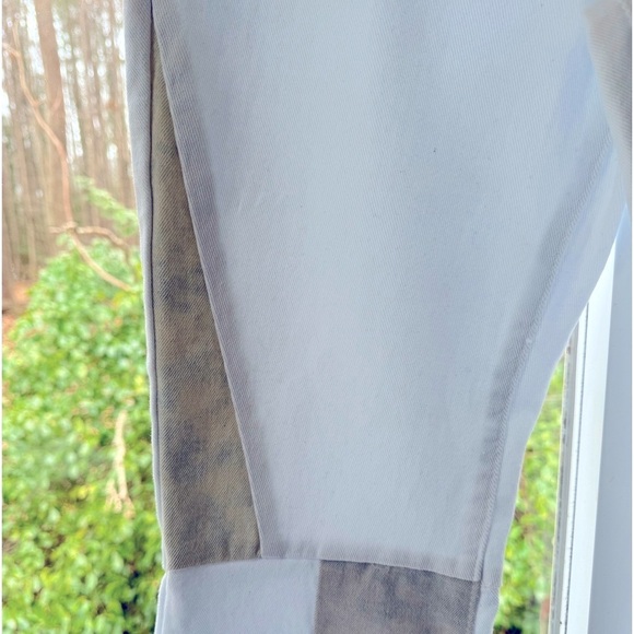 Almost Famous 7 Light blue flared leg raw hem high rise double denim Block color - Picture 4 of 9